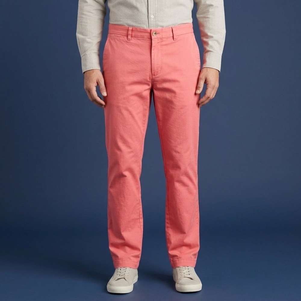 Vineyard Vines Breaker Pants Men's 34x32 Pink Slim Straight Chinos